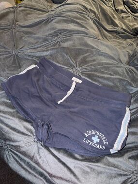 Aeropostale blue drawstring lounge shorts with white ties